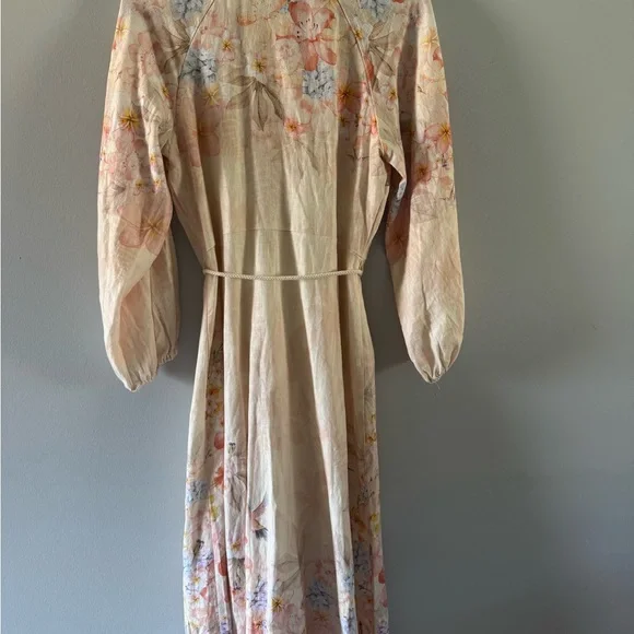 Calypso St. Barth Pale Blush Floral Embroidered Midi Dress M - Picture 10 of 12